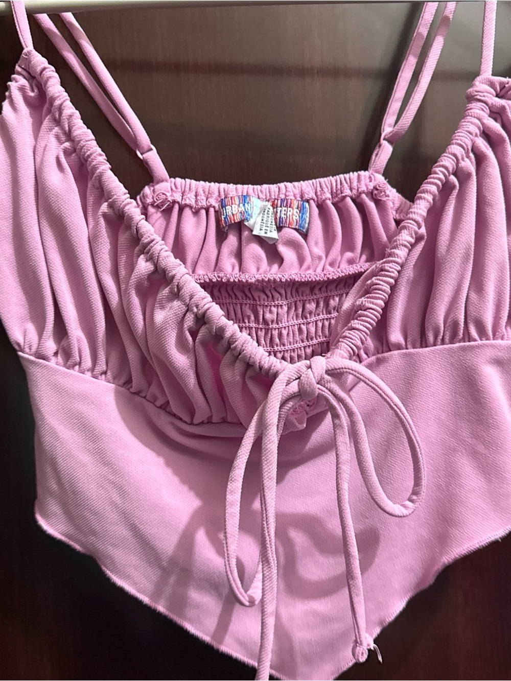 Pink Cropped Tank Top with adjustable straps